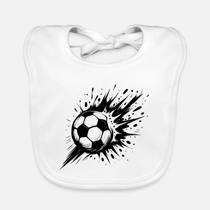 Exploding football in black and white Organic Baby Bibs