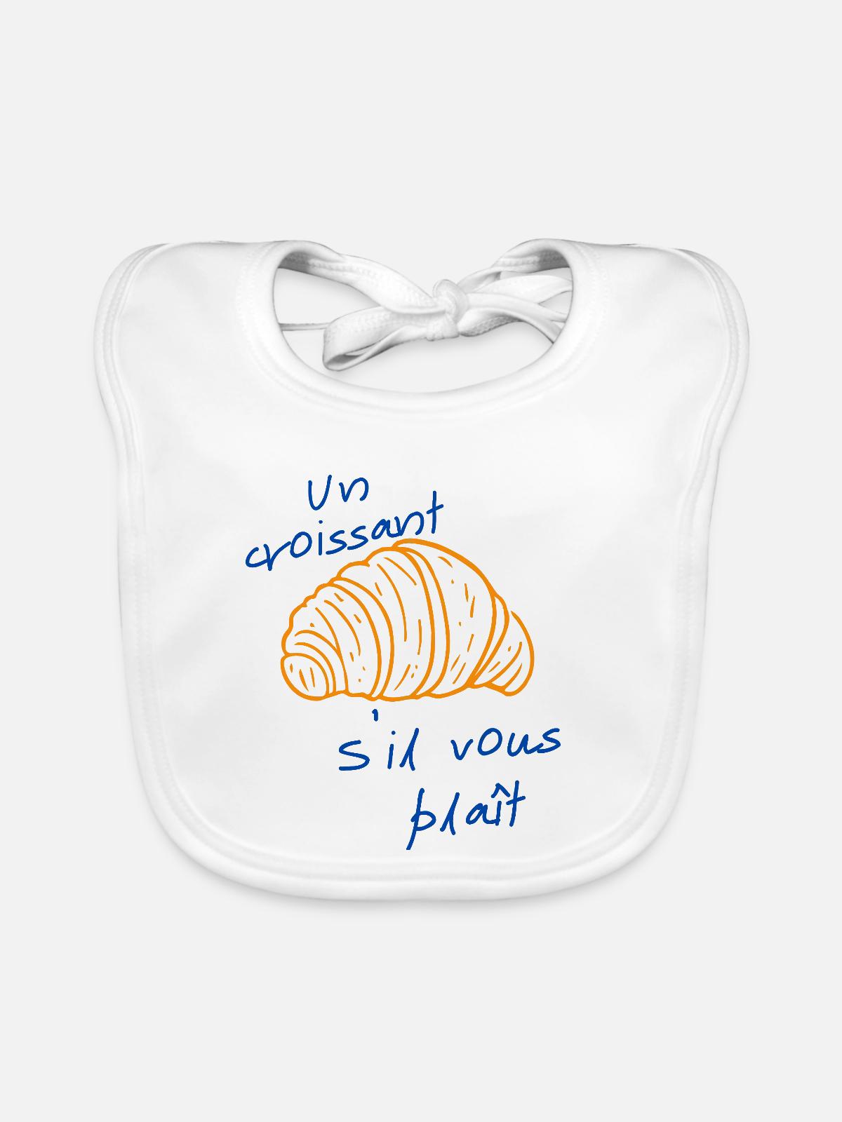 Ein Croissant bitte - Baby Bio-Lätzchen - Weiß - Vorne