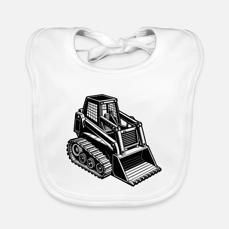 Track skid steer Organic Baby Bibs