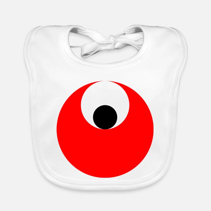 3 circles, red, white and black Organic Baby Bibs