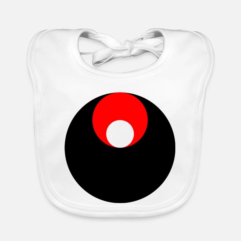 3 cercles, noir, rouge et blanc - Bavoir bio Bébé - blanc