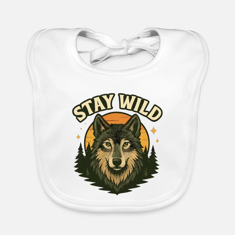 Bleib wild: Wolf im Abendwald Baby Bio-Lätzchen