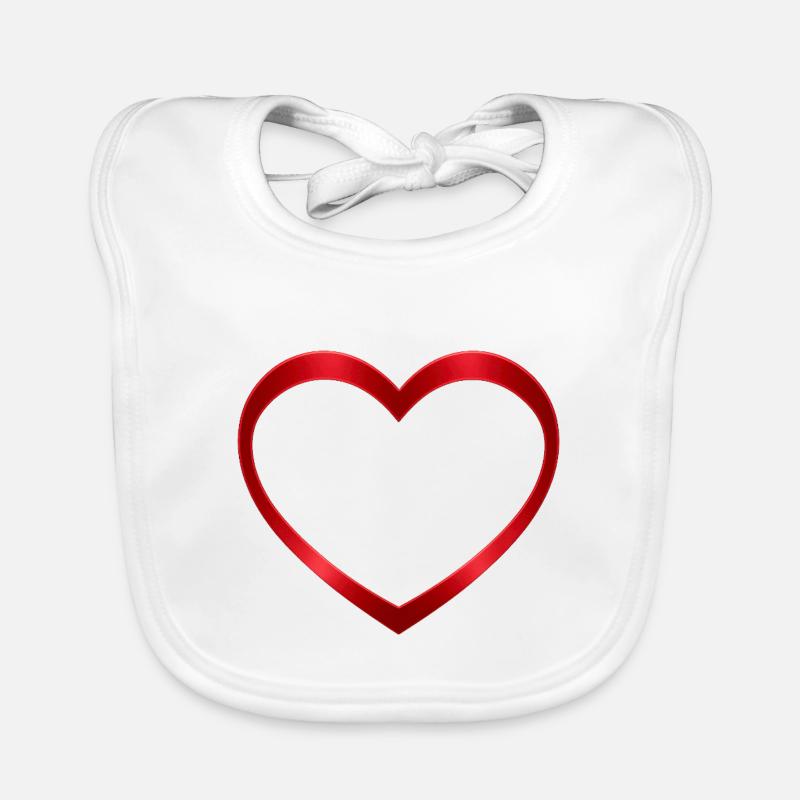 NEW -- Luminous Red Heart Design – Beautiful! Organic Baby Bibs