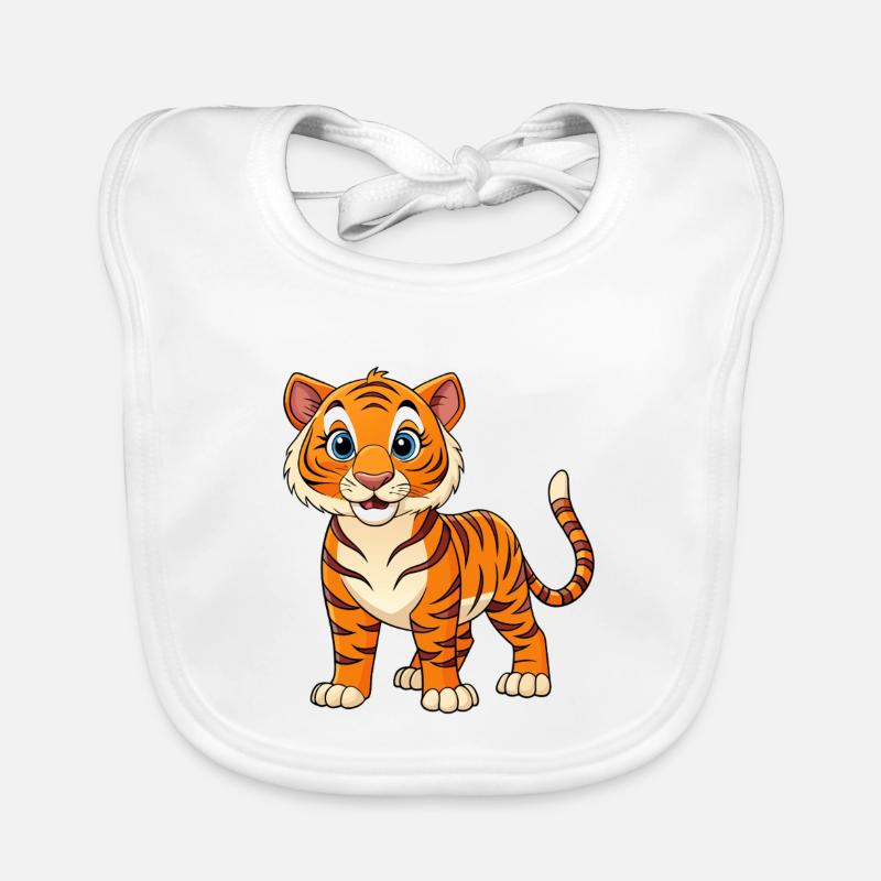 Tigre style dessin animé Bavoir bio Bébé