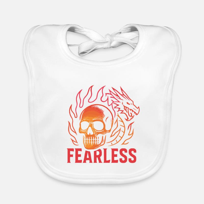 Flammenschädel Fearless Baby Bio-Lätzchen