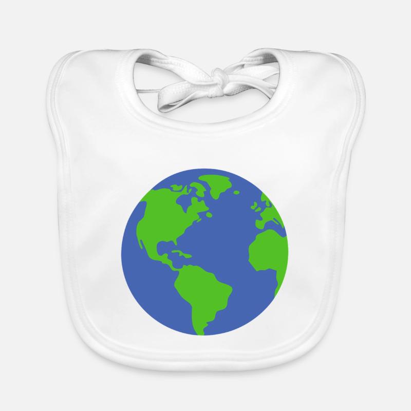 Planète Terre - Bavoir bio Bébé - blanc