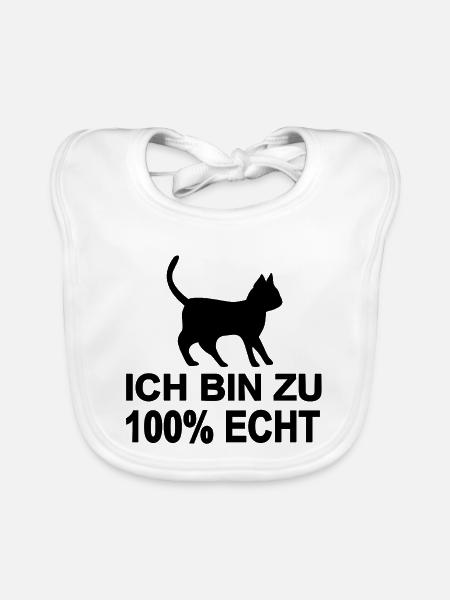 Cat - Organic Baby Bibs - white - Front