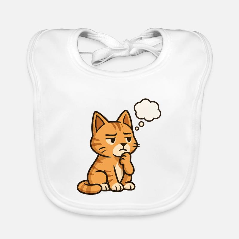 Nachdenkliche-Katze Baby Bio-Lätzchen