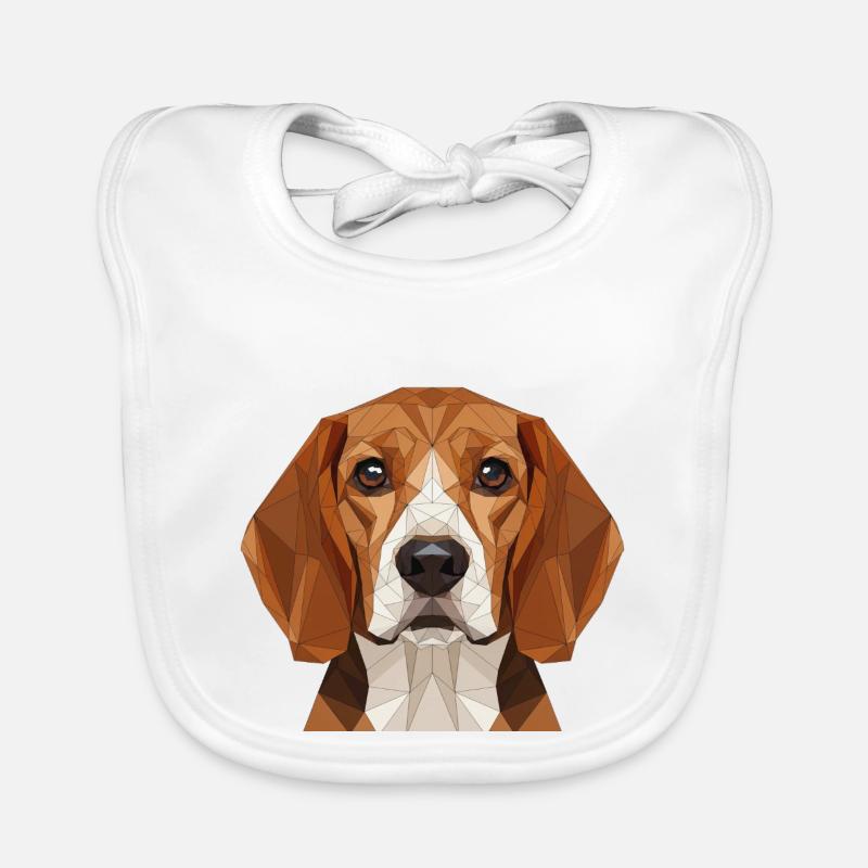 Polygon Beagle Portrait Organic Baby Bibs