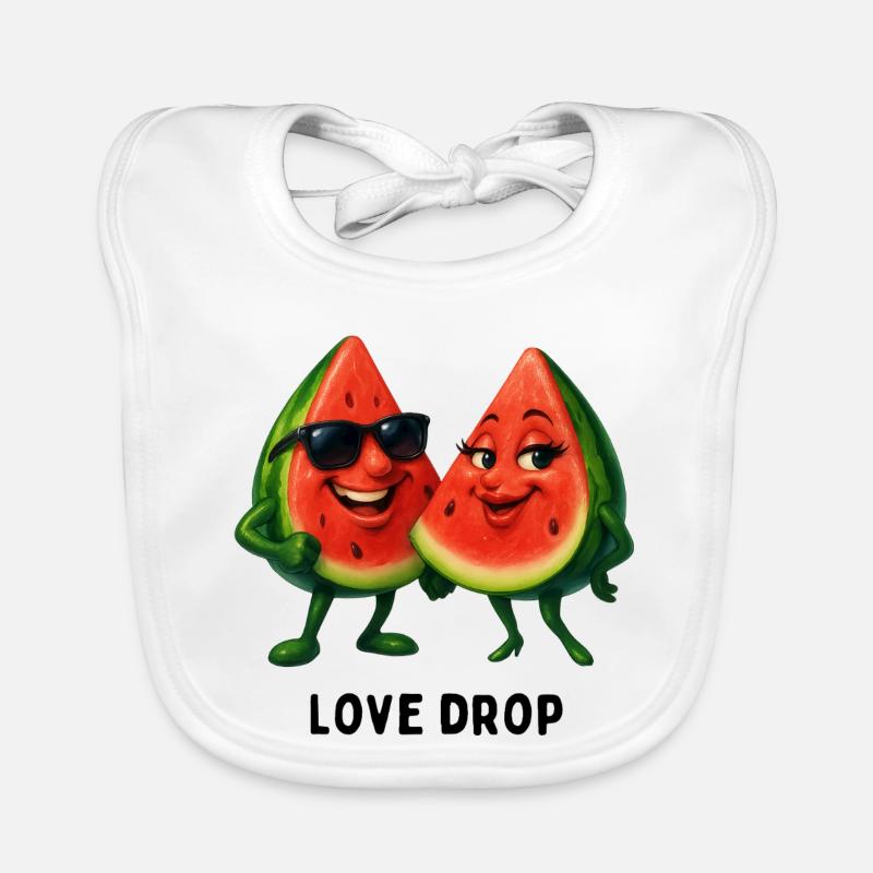 Love Drop Watermelon Duo Organic Baby Bibs
