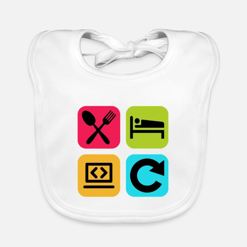 Code de citation drôle répété par le programme Eat Sleep Bavoir bio Bébé