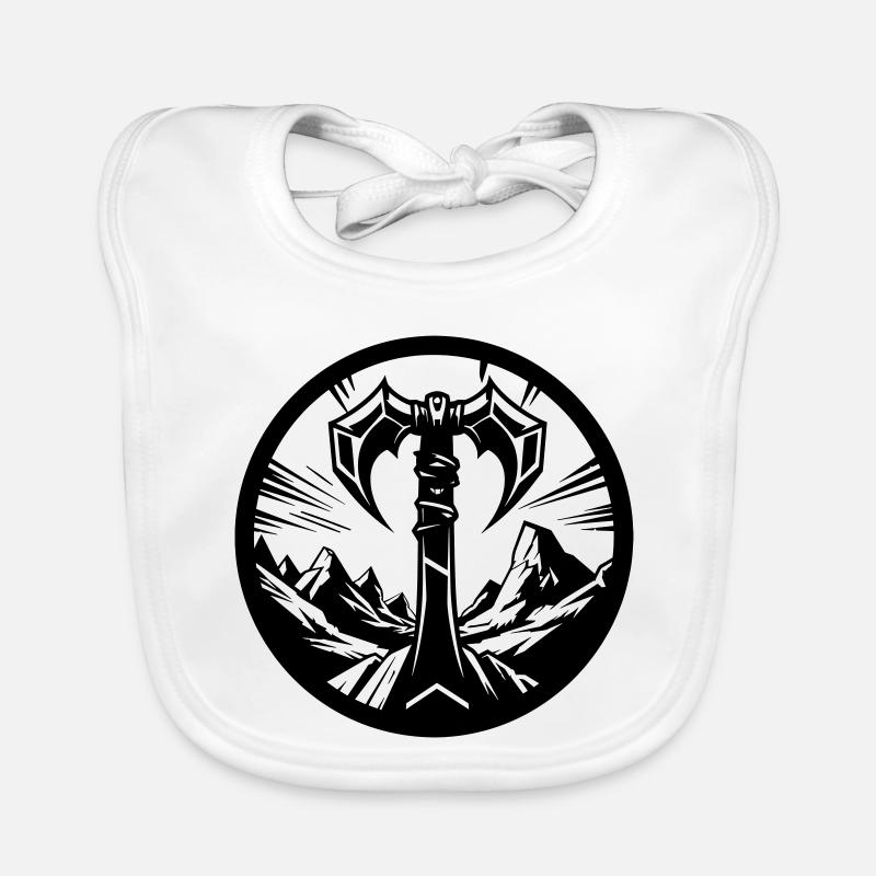 Barbarian Symbol – Tribal Axe Organic Baby Bibs