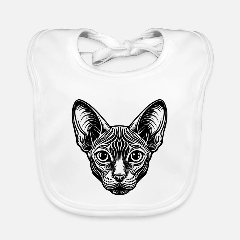 Chat Sphynx Bavoir bio Bébé