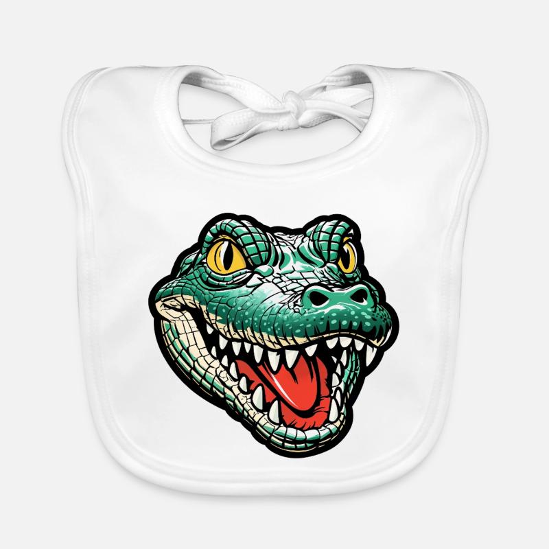 Grinsender Krokodil Kopf Baby Bio-Lätzchen