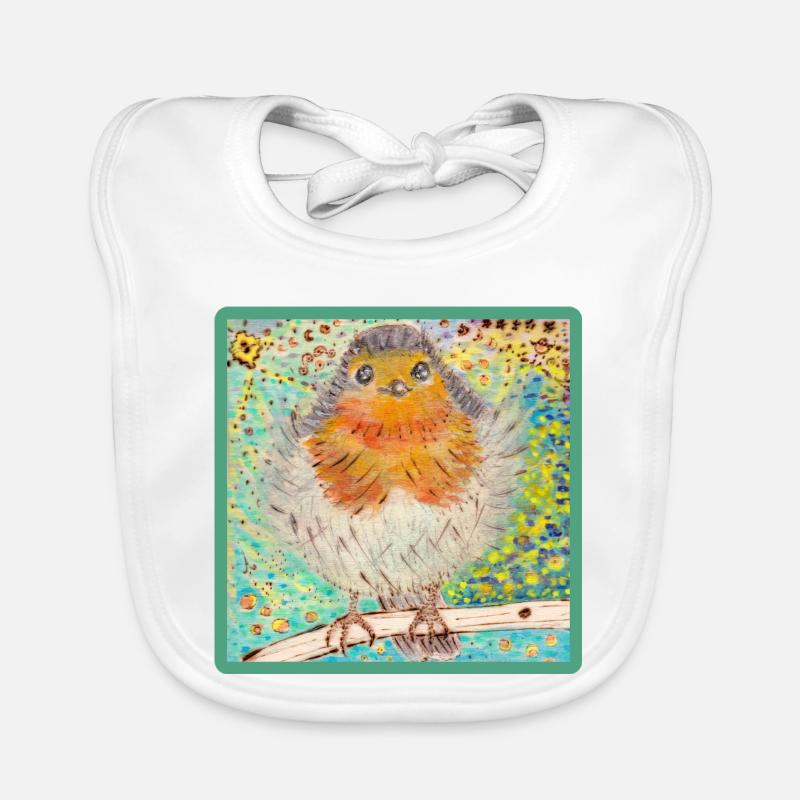 Rotkehlchen /Robin Baby Bio-Lätzchen
