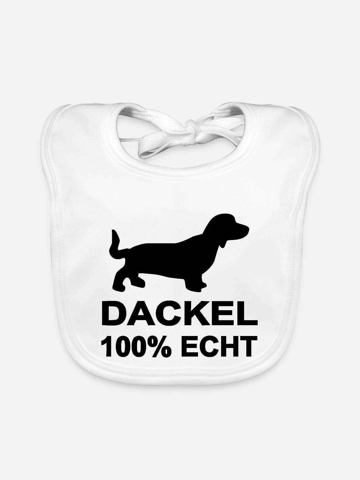 Dackel - Baby Bio-Lätzchen - Weiß - Vorne