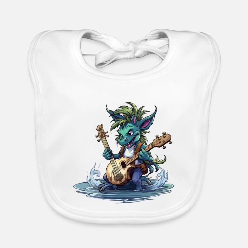 Guitariste du Dragon de l’Eau Bavoir bio Bébé