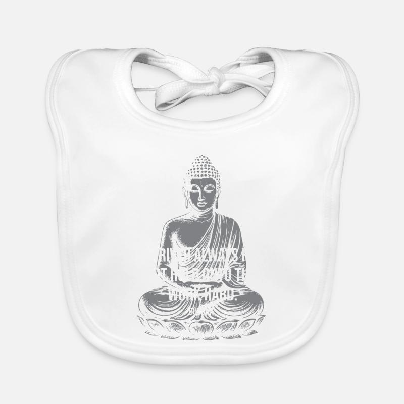 Fluss-Buddha-Zitat-Tee - Baby Bio-Lätzchen - Weiß