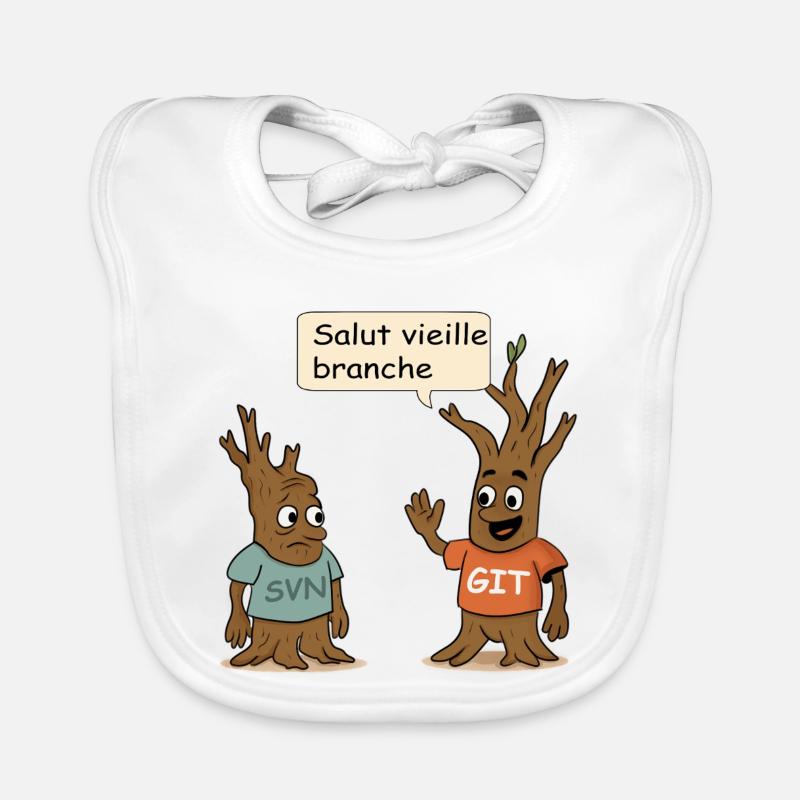 SVN Git developer humor t-shirt Organic Baby Bibs