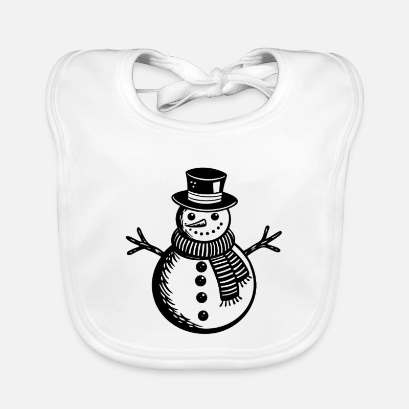 Snowman Organic Baby Bibs