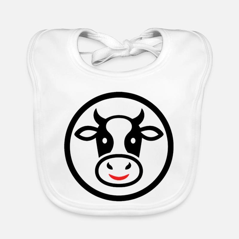 Kuh Kopf Logo Icon Comic Rund Vektor Baby Bio-Lätzchen