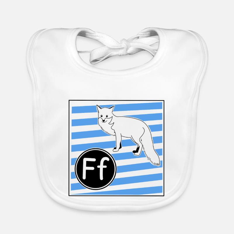 F pour Fox (apprendre à lire à l’école primaire) Bavoir bio Bébé