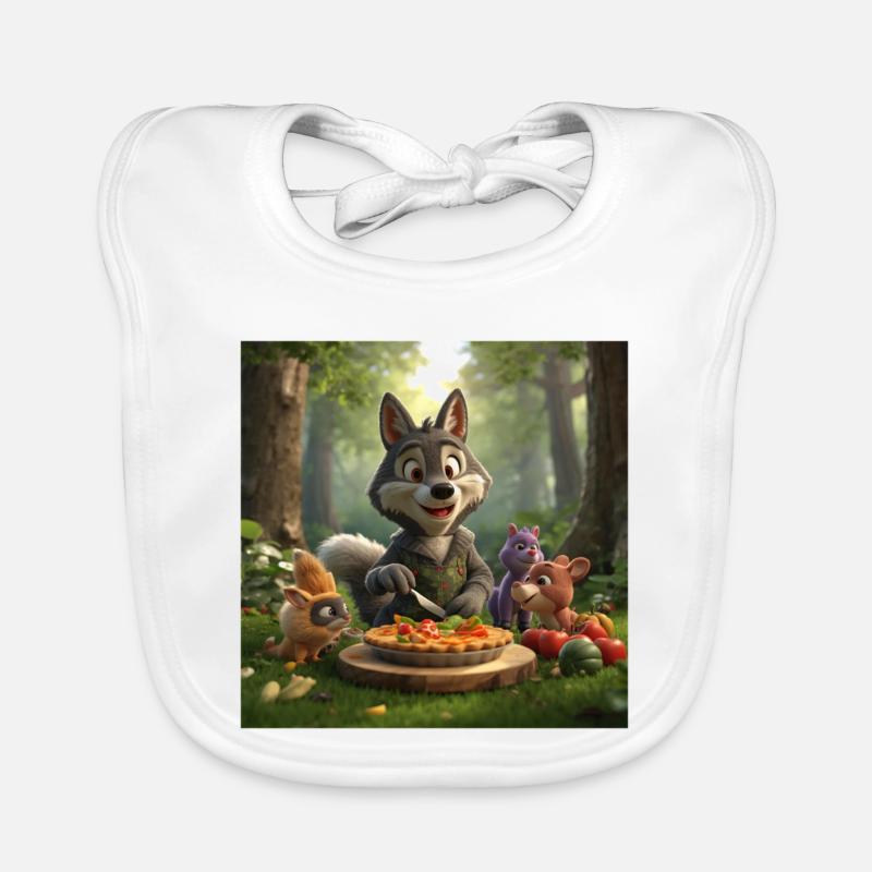 wolf, grey wolf, plush wolf Organic Baby Bibs