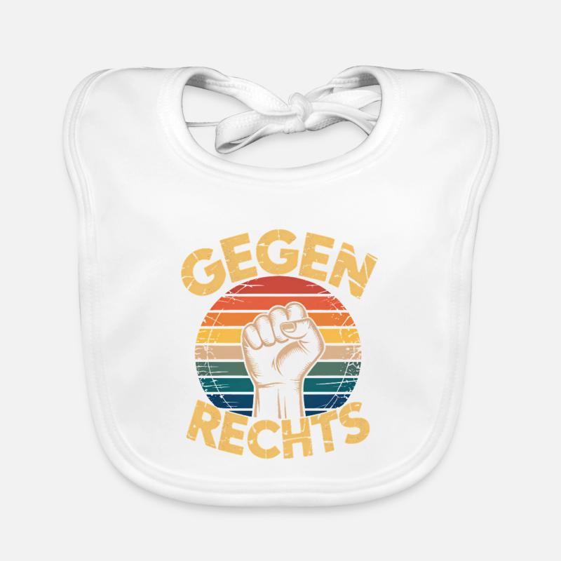 Against the Right - Funny Antifa Slogan Organic Baby Bibs