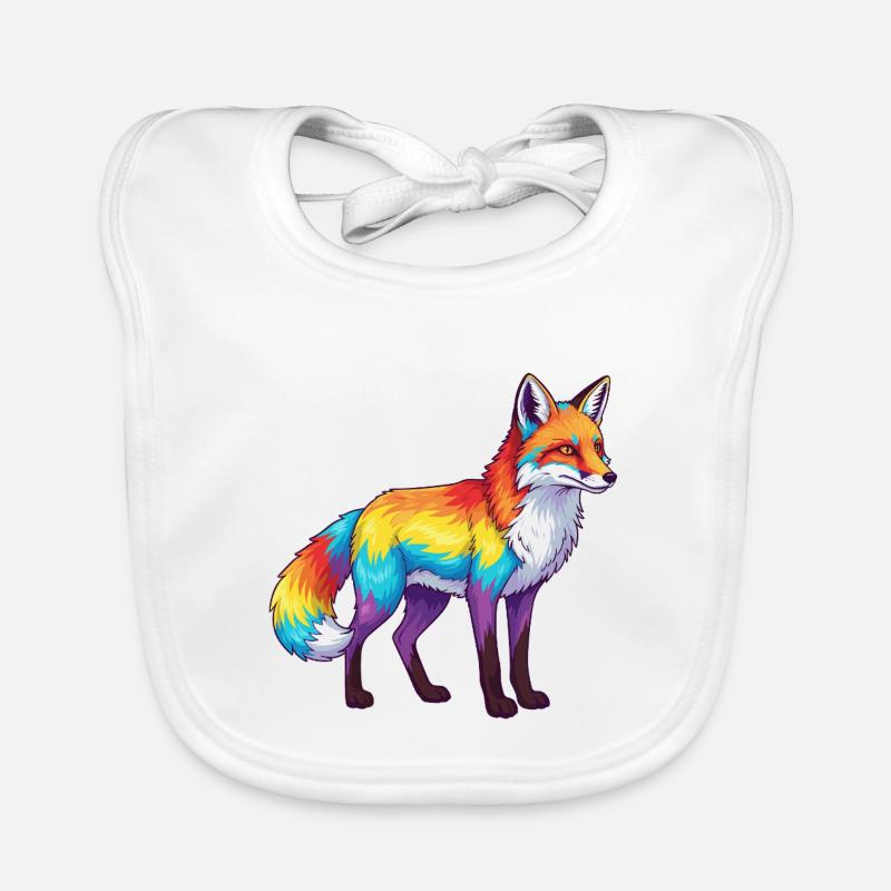 Buntes Fuchs-Regenbogen-Pop-Art-Aquarell Baby Bio-Lätzchen