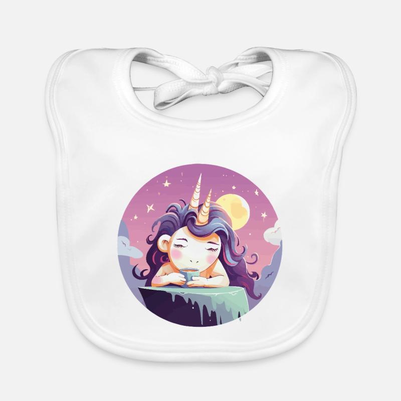 Mondtee Einhorn am Abend Baby Bio-Lätzchen