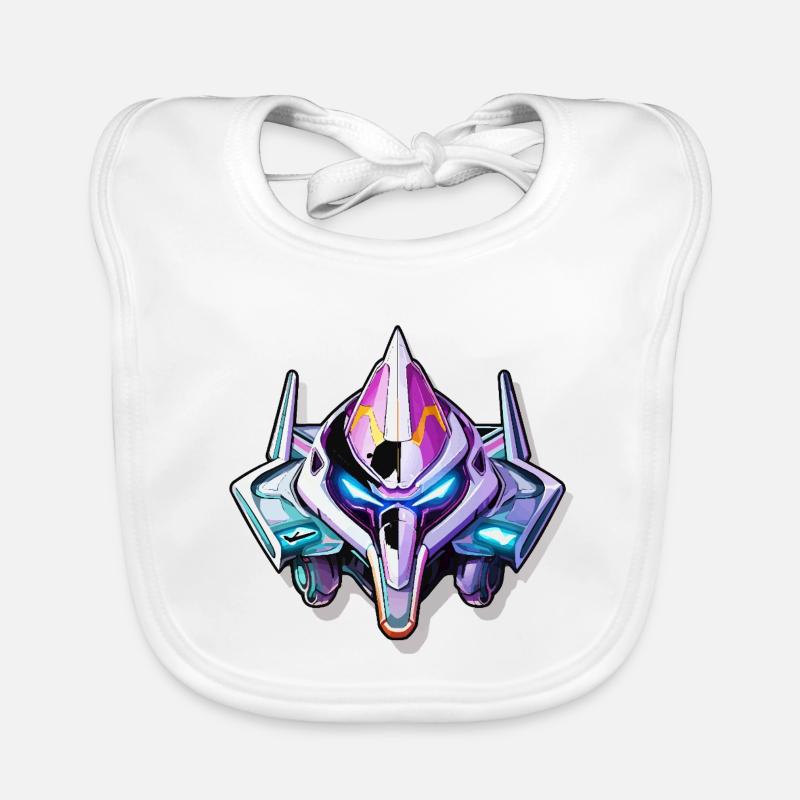 Neon Mech Warrior Helmet Organic Baby Bibs