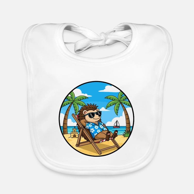 Vacances d’été à la plage des hérissons Cool Bavoir bio Bébé
