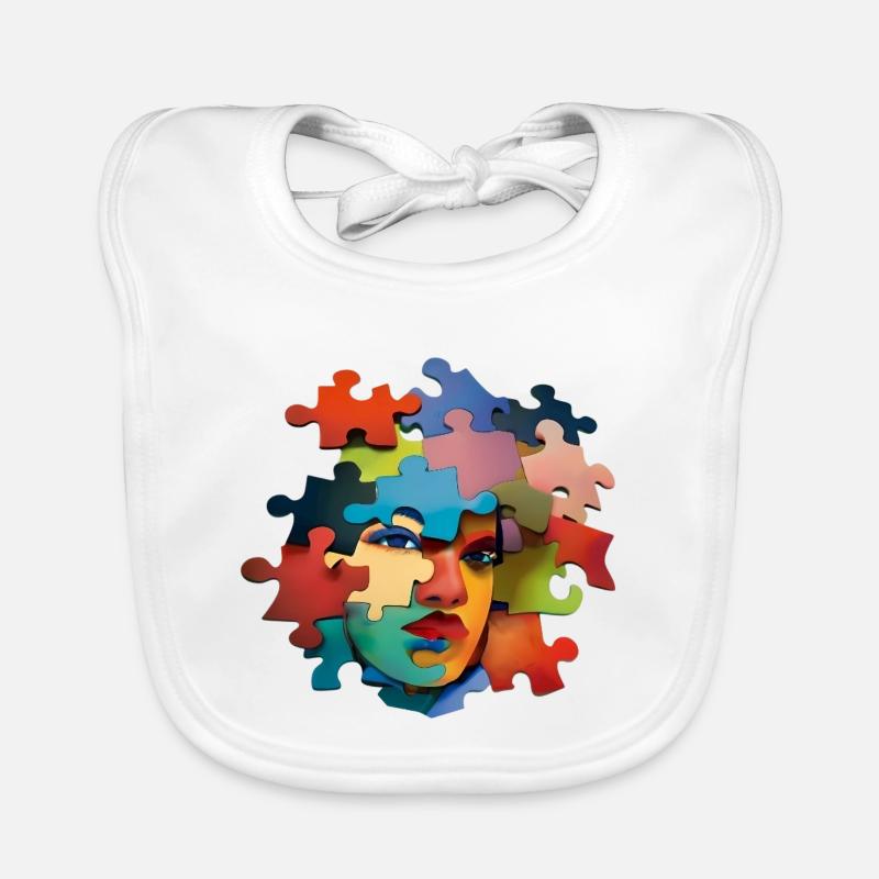 Explosion de couleurs de portrait de puzzle Bavoir bio Bébé