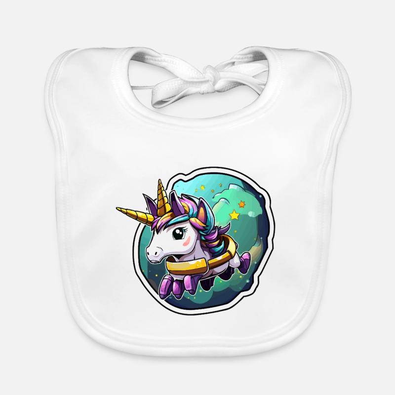 Space Unicorn Star Armor Organic Baby Bibs