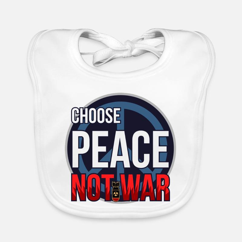 Choose Peace Not War Organic Baby Bibs