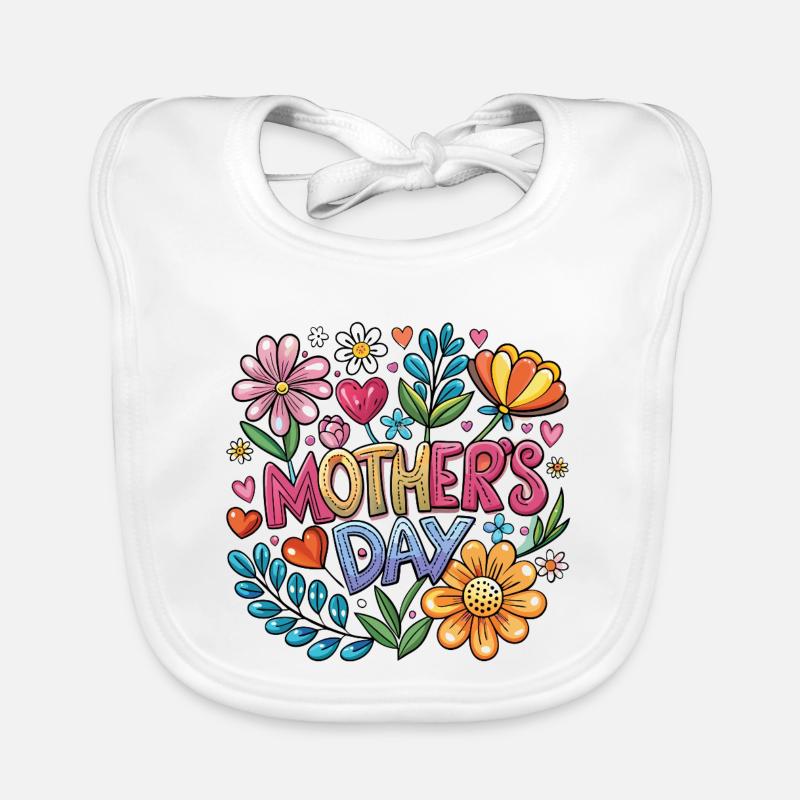 Muttertag Blumen Popart Baby Bio-Lätzchen