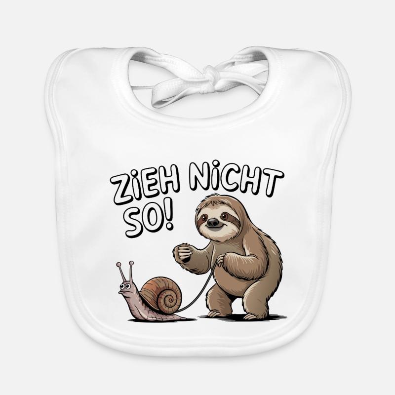 Sloth Humor Don't Pull So Cartoon Organic Baby Bibs