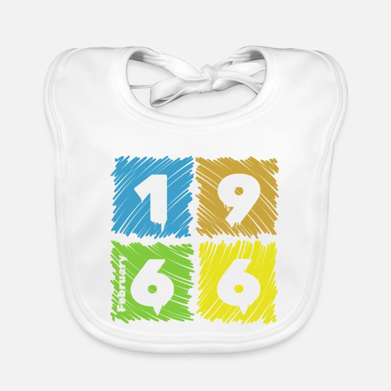 60. Geburtstag Farbige Patches since 02/1966 Organic Baby Bibs