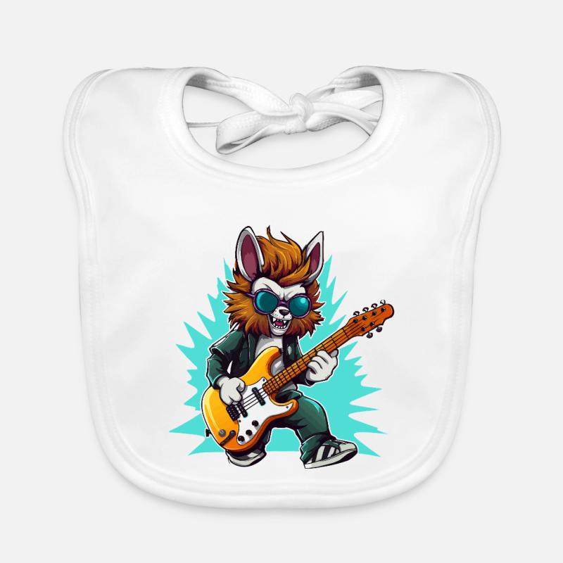 Gitarrowl Rockwolf avec des lunettes de soleil Bavoir bio Bébé
