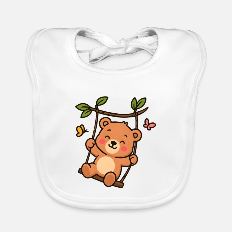 Petit ours en balançoire Bavoir bio Bébé