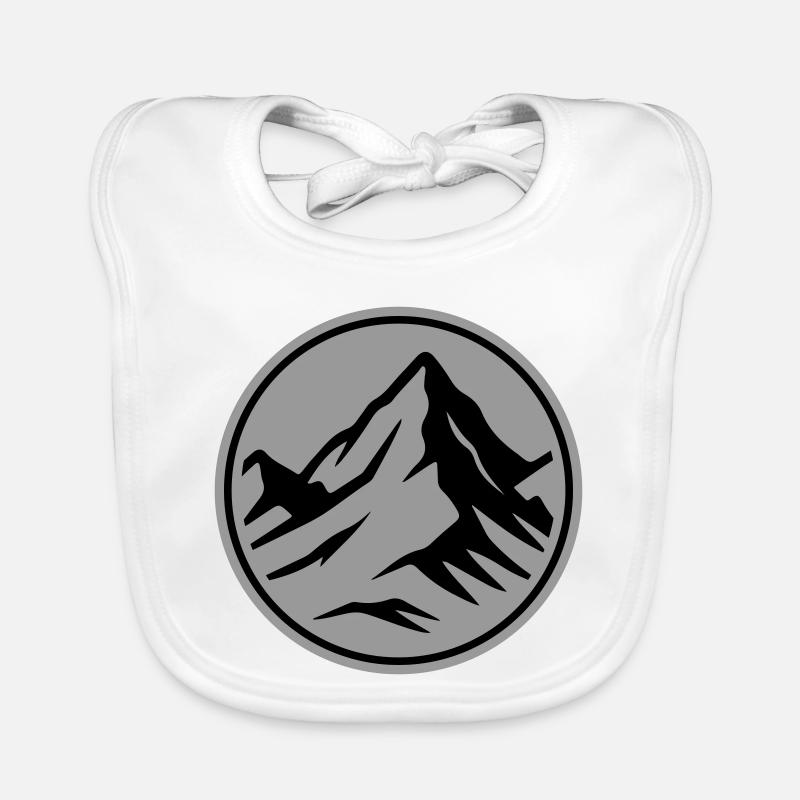 Sommet de l’icône de la montagne - Bavoir bio Bébé - blanc