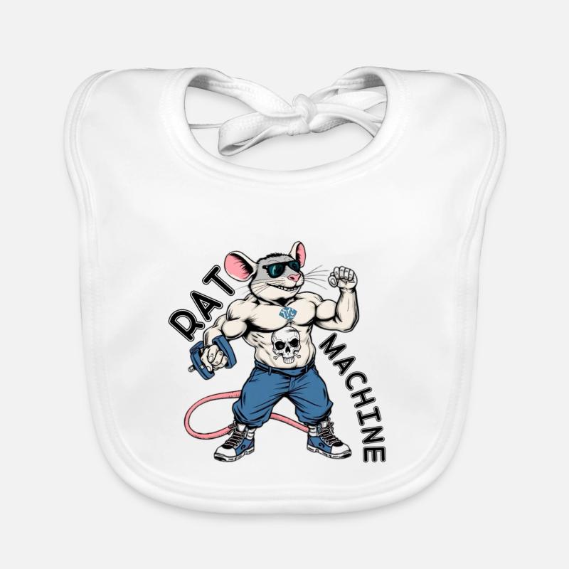 Kraftratte Skull-Logo Baby Bio-Lätzchen