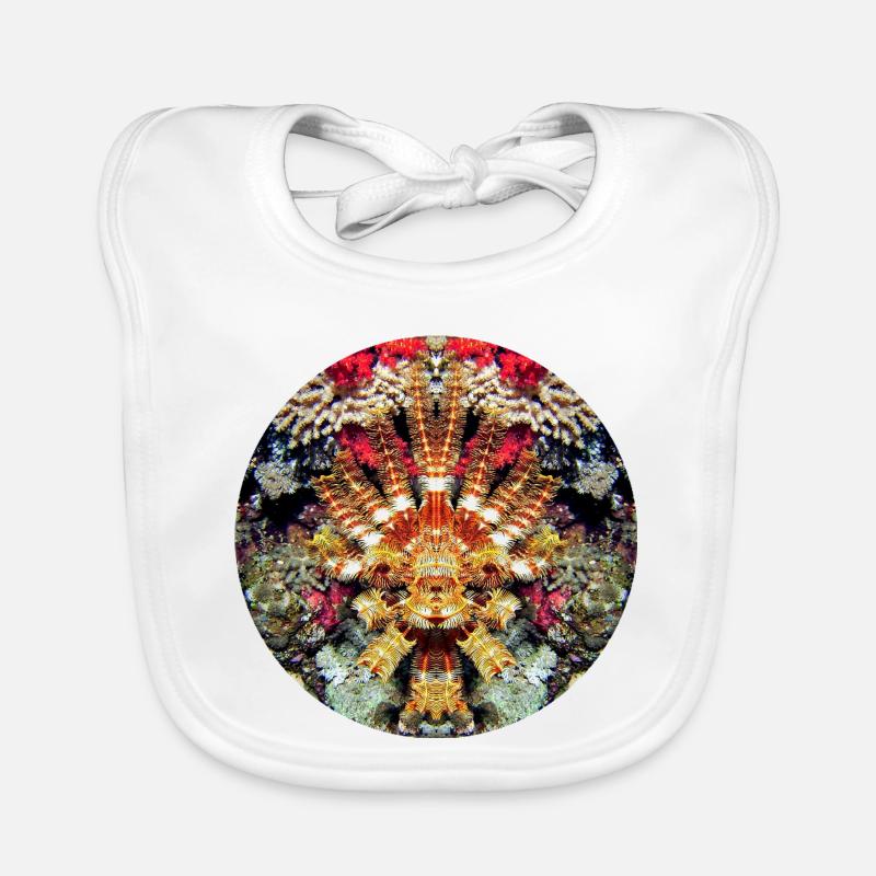 Aquatic Creature Coral Mandala Organic Baby Bibs