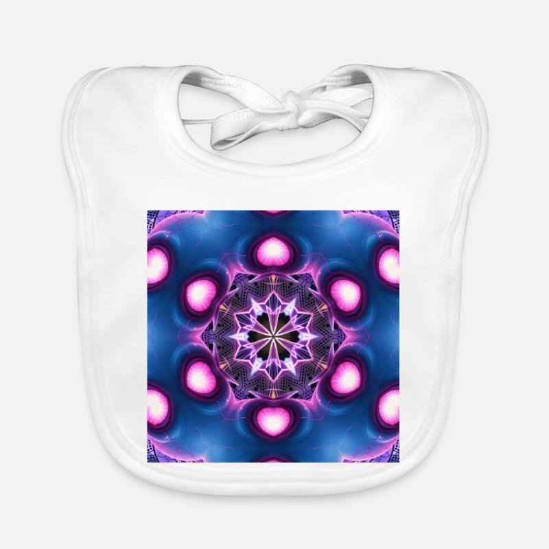Neon Mandala Kaleidoscope Organic Baby Bibs