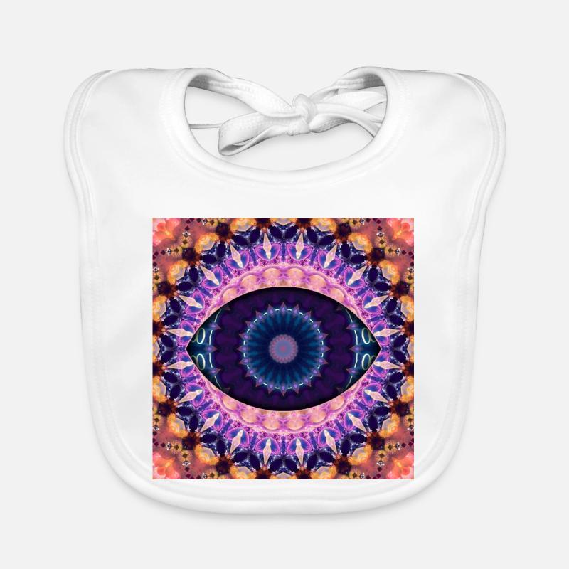 Mandala oculaire kaléidoscopique Bavoir bio Bébé