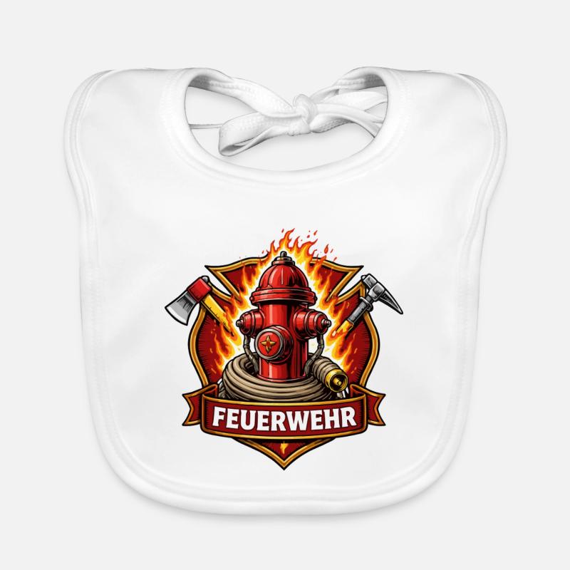Fire Brigade Fire Hydrant Emblem Organic Baby Bibs