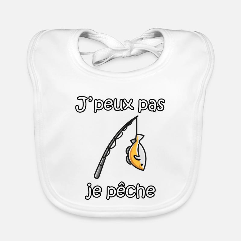 I Can't I Fish – Funny Fisherman Phrase Organic Baby Bibs