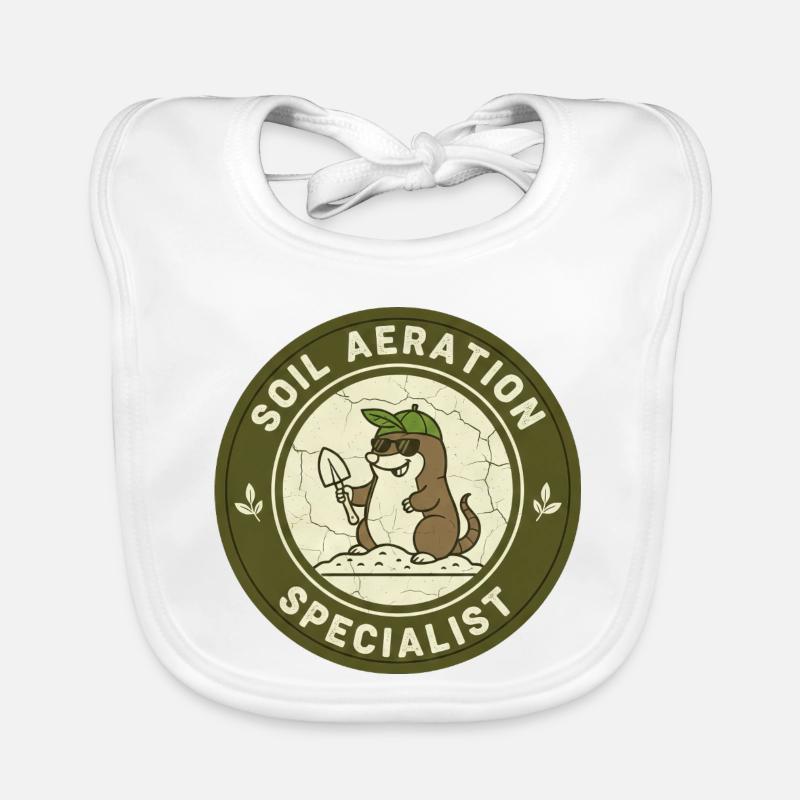 Maulwurf Bodenverbesserer Gartenbau Selbstversorge - Baby Bio-Lätzchen - Weiß