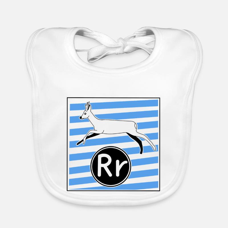 R for Deer Organic Baby Bibs