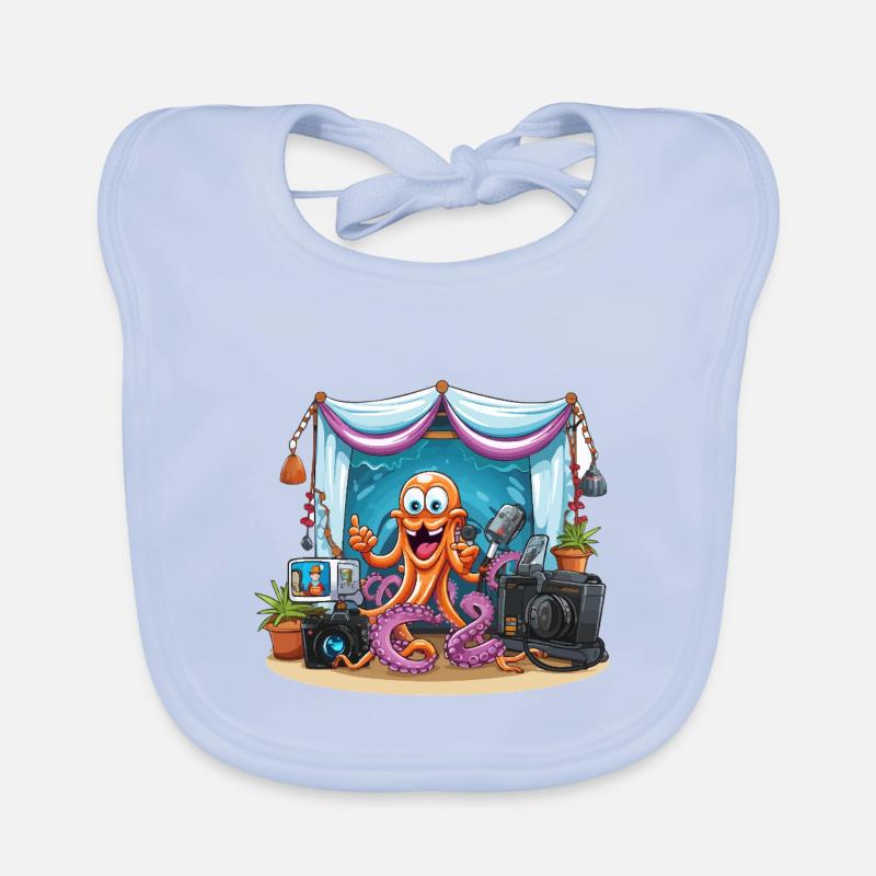 Octopus influencer on stage Organic Baby Bibs